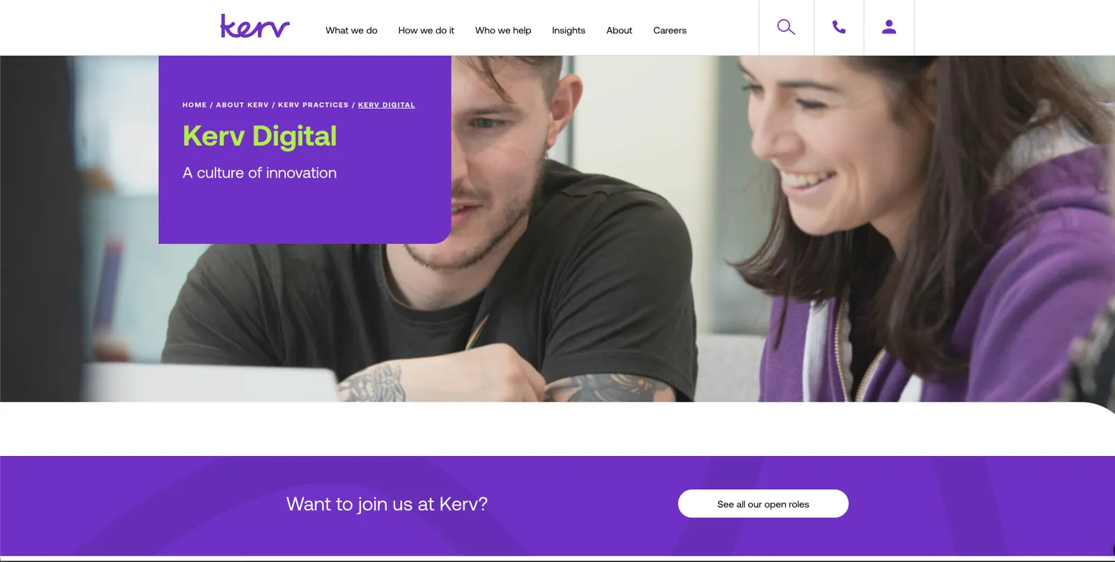 Interface screenshot for Kerv Digital