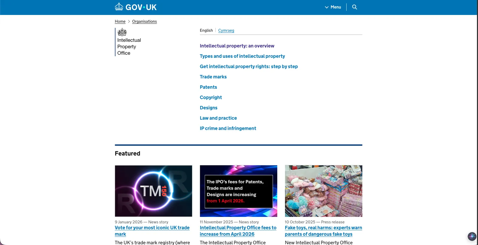 Screenshot of UK Government - 3