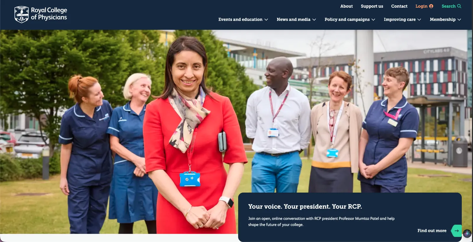 Screenshot of UK Professional Health Body - 2
